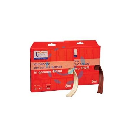 PARAFREDDO IN GOMMA PROFILO "E" - mm.9h. rotolo da mt.6 colore marrone 