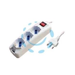 MULTIPRESA 3 POSTI CON SCHUKO E CON INTERRUTTORE - colore bianco
