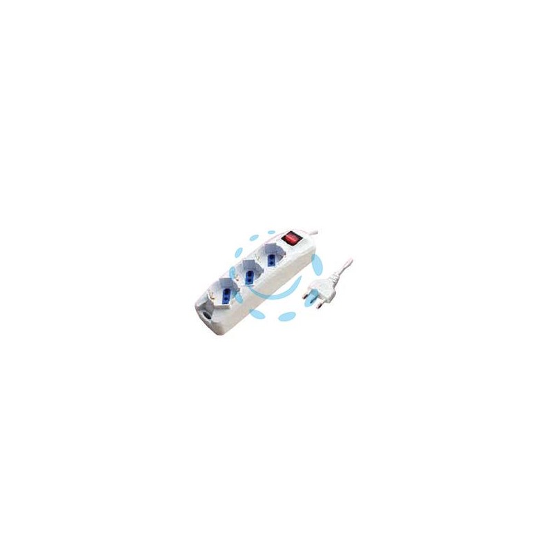 MULTIPRESA 3 POSTI CON SCHUKO E CON INTERRUTTORE - colore bianco
