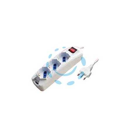 MULTIPRESA 3 POSTI CON SCHUKO E CON INTERRUTTORE - colore bianco