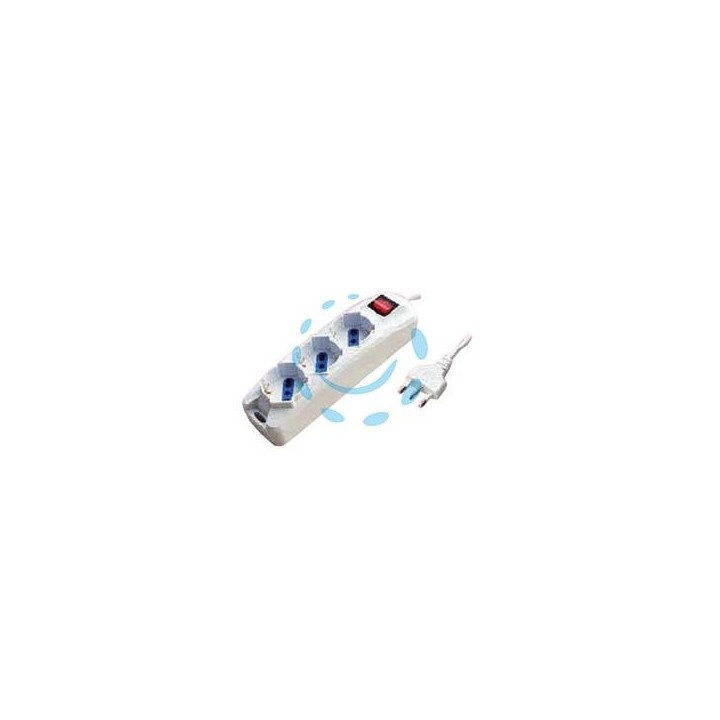 MULTIPRESA 3 POSTI CON SCHUKO E CON INTERRUTTORE - colore bianco