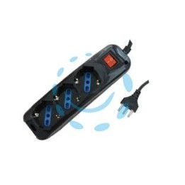 MULTIPRESA 3 POSTI CON SCHUKO E CON INTERRUTTORE NERA - colore nero