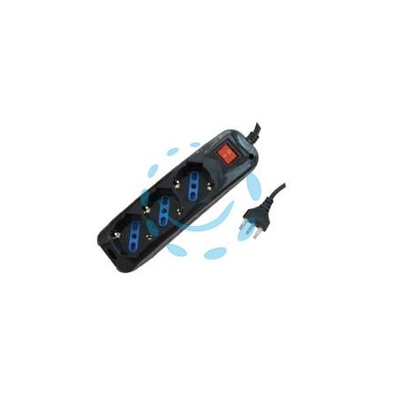 MULTIPRESA 3 POSTI CON SCHUKO E CON INTERRUTTORE NERA - colore nero