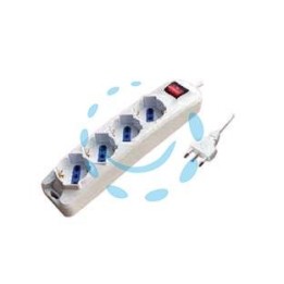 MULTIPRESA 4 POSTI CON SCHUKO E CON INTERRUTTORE - colore bianco