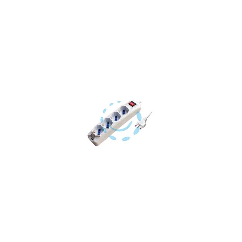 MULTIPRESA 4 POSTI CON SCHUKO E CON INTERRUTTORE - colore bianco