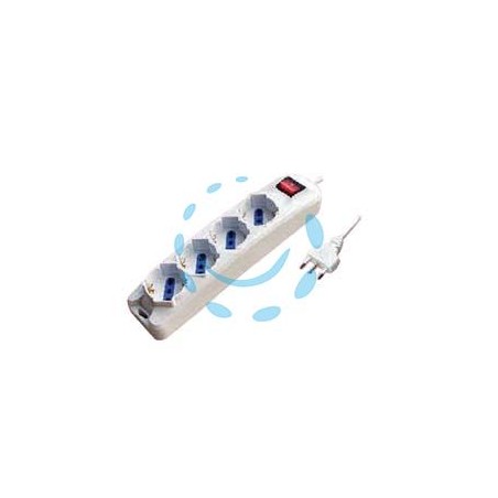 MULTIPRESA 4 POSTI CON SCHUKO E CON INTERRUTTORE - colore bianco
