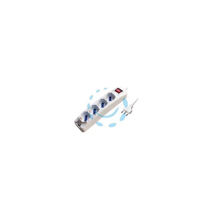 MULTIPRESA 4 POSTI CON SCHUKO E CON INTERRUTTORE - colore bianco