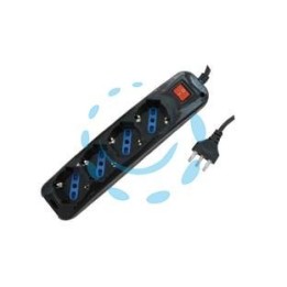 MULTIPRESA 4 POSTI CON SCHUKO E CON INTERRUTTORE NERA - colore nero