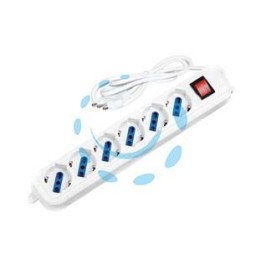 MULTIPRESA LINEARE 6 POSTI CON SCHUKO E CON INTERRUTTORE 