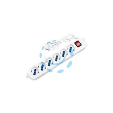 MULTIPRESA LINEARE 6 POSTI CON SCHUKO E CON INTERRUTTORE 
