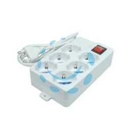MULTIPRESA 6 POSTI CON SCHUKO E CON INTERRUTTORE 