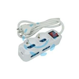 MULTIPRESA DA TAVOLO COMPATTA 2 SCHUKO + 4 BIPASSO CON INTERRUTTORE 
