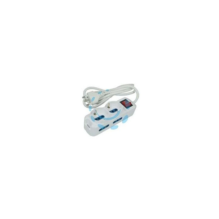 MULTIPRESA DA TAVOLO COMPATTA 2 SCHUKO + 4 BIPASSO CON INTERRUTTORE 