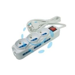 MULTIPRESA DA TAVOLO COMPATTA 3 SCHUKO + 6 BIPASSO CON INTERRUTTORE 