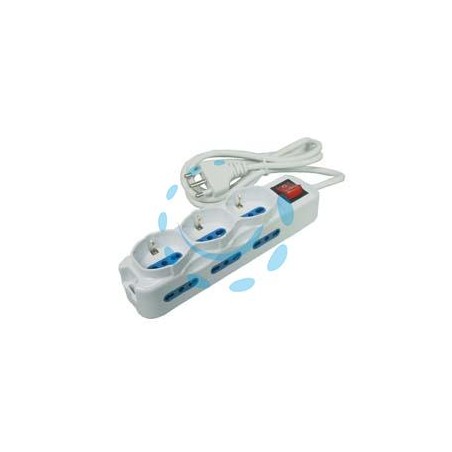 MULTIPRESA DA TAVOLO COMPATTA 3 SCHUKO + 6 BIPASSO CON INTERRUTTORE 