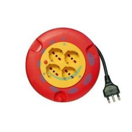 AVVOLGICAVO ELETTRICO 4 PRESE SCHUKO BIPASSO MT.5 - mt.5