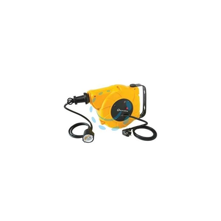 AVVOLGICAVO ELETTRICO AUTOMATICO FISSAGGIO A PARETE - prolunga mt.8 + cavo mt.2 H05VV-F sezione 3G1,5