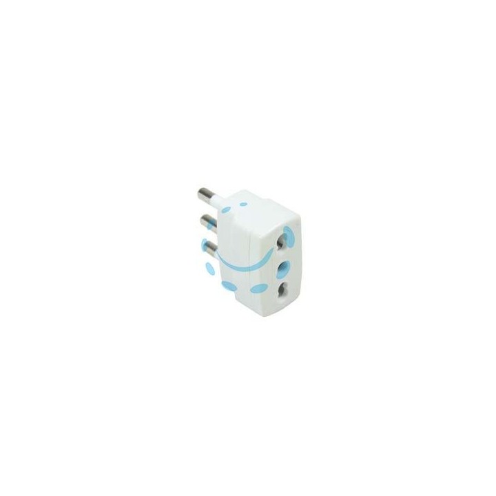 ADATTATORE RIDUZIONE 2P+T BIANCA - spina 16A e presa 10/16A bianca