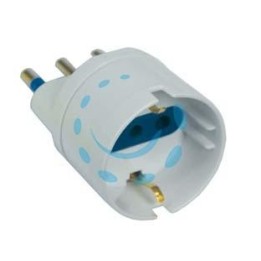 ADATTATORE 2P+T CON PRESA SCHUKO BIANCA - spina 10A bianco