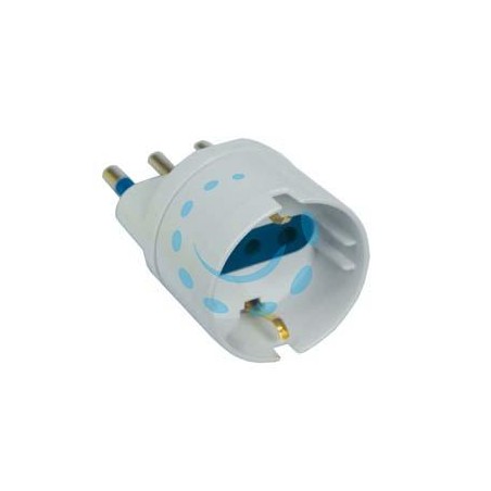 ADATTATORE 2P+T CON PRESA SCHUKO BIANCA - spina 10A bianco