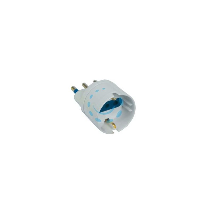 ADATTATORE 2P+T CON PRESA SCHUKO BIANCA - spina 16A bianco