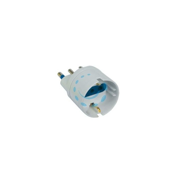 ADATTATORE 2P+T CON PRESA SCHUKO BIANCA - spina 16A bianco