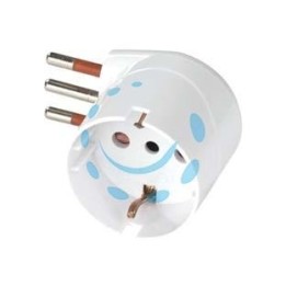 ADATTATORE SALVASPAZIO SCHUKO 90° 2P+T BIANCO - 10A