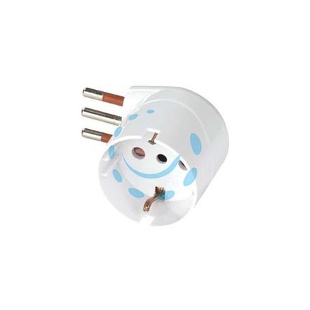ADATTATORE SALVASPAZIO SCHUKO 90° 2P+T BIANCO - 10A