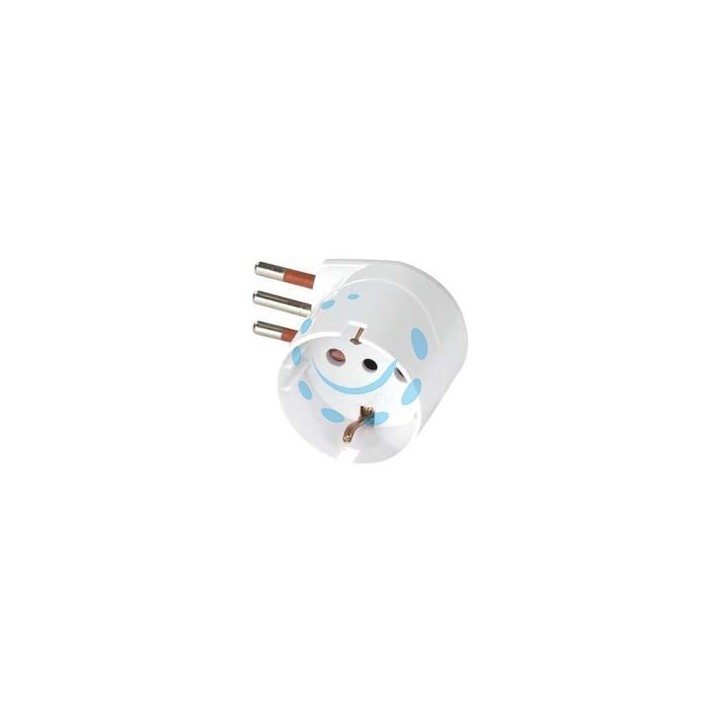 ADATTATORE SALVASPAZIO SCHUKO 90° 2P+T BIANCO - 16A