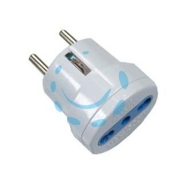 ADATTATORE BIPASSO 2P+T SPINA SCHUKO BIANCO - spina 16A presa 10/16A bianco