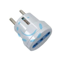 ADATTATORE BIPASSO 2P+T SPINA SCHUKO BIANCO - spina 16A presa 10/16A bianco