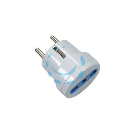 ADATTATORE BIPASSO 2P+T SPINA SCHUKO BIANCO - spina 16A presa 10/16A bianco
