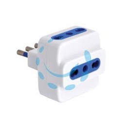 ADATTATORE TRIPLO 2P+T BIANCO - spina 16A prese 10/16A bianco