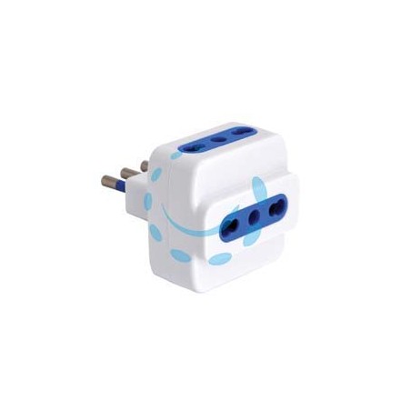 ADATTATORE TRIPLO 2P+T BIANCO - spina 16A prese 10/16A bianco