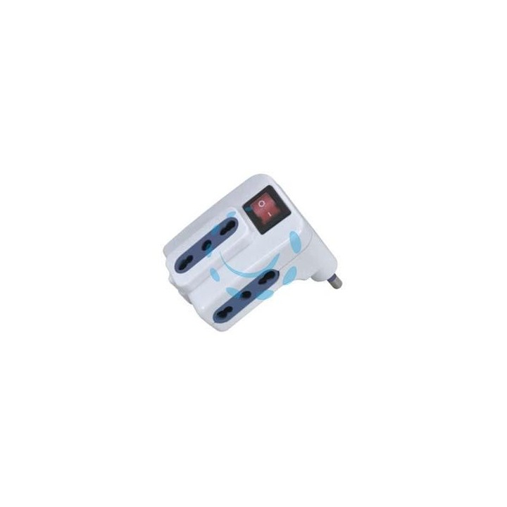 ADATTATORE TRIPLO CON INTERRUTTORE BIANCO - spina 16A colore bianco