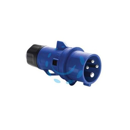 SPINA INDUSTRIALE VOLANTE BLU 3P+T CEE IP44 - 16A colore blu 