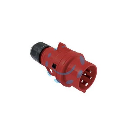 SPINA INDUSTRIALE VOLANTE ROSSA 3P+E CEE IP44 -16A colore rosso