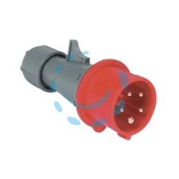 SPINA INDUSTRIALE VOLANTE ROSSA 3P+N+E CEE IP44 -16A colore rosso