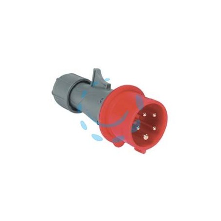 SPINA INDUSTRIALE VOLANTE ROSSA 3P+N+E CEE IP44 -16A colore rosso