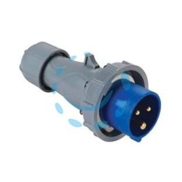 SPINA INDUSTRIALE VOLANTE BLU 2P+E CEE IP67 -16A colore blu