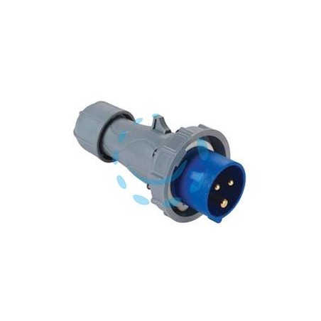 SPINA INDUSTRIALE VOLANTE BLU 2P+E CEE IP67 -16A colore blu