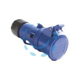 PRESA INDUSTRIALE VOLANTE BLU 2P+T CEE IP44 -16A colore blu