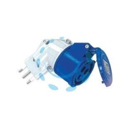 ADATTATORE INDUSTRIALE CON SPINA 16A E PRESA CEE IP44 - 16A colore blu