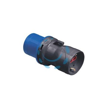 ADATTATORE INDUSTRIALE C/ SPINA CEE E PRESA SCHUKO 10/16A BIPASSO IP44 - 16A colore blu