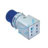 ADATTATORE INDUSTRIALE CON SPINA CEE E DUE PRESE 10/16A BIPASSO IP20 -16A colore blu
