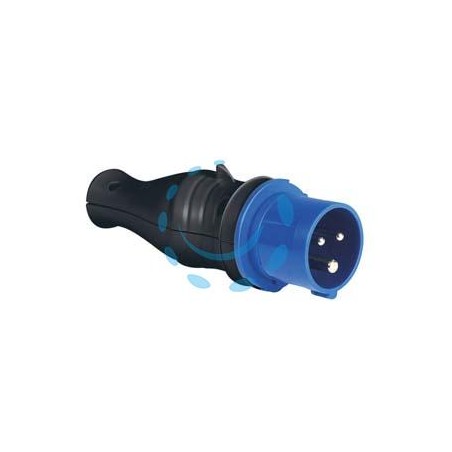 ADATTATORE INDUSTRIALE 16A PER SPINA SCHUKO IP44 - 16A colore blu