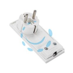 SPINA CLOCK SALVA SPAZIO SCHUKO 2 POLI + TERRA - bianca 16A 80150