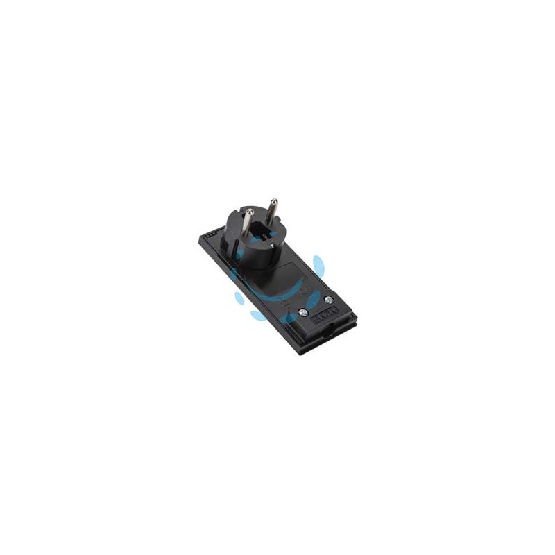 SPINA CLOCK SALVA SPAZIO SCHUKO 2 POLI + TERRA - nera 16A 80151