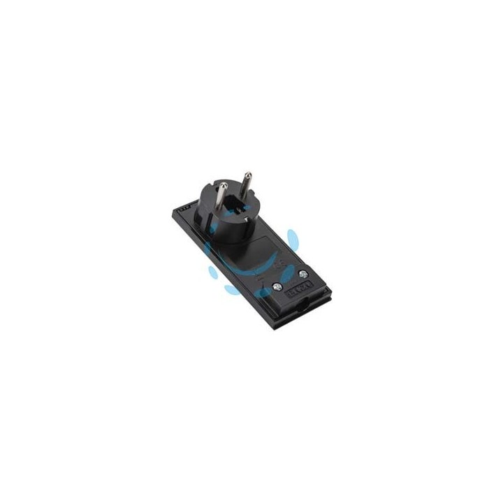 SPINA CLOCK SALVA SPAZIO SCHUKO 2 POLI + TERRA - nera 16A 80151