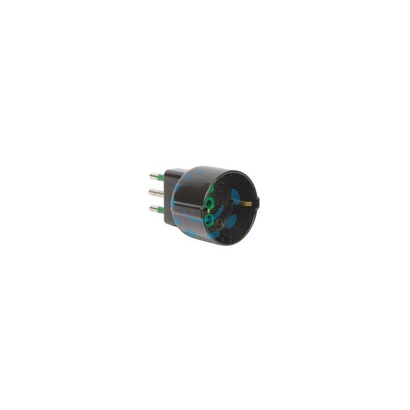 ADATTATORE SCHUKO 2 POLI + TERRA 10A NERO - nero 82121